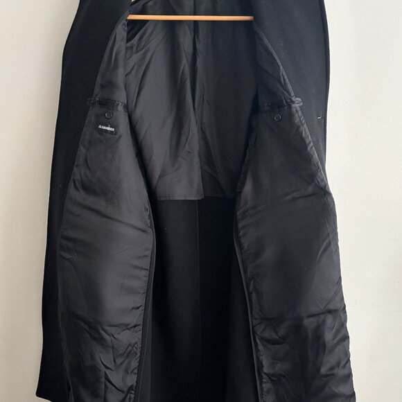 $4900 Jil Sander Black Wool Cashmere Overcoat Ulster Collar - 48/ Medium - Picture 11 of 16